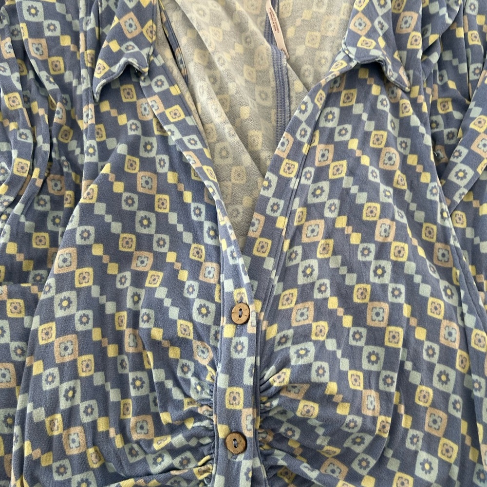 Free People Blue and Yellow Patterned Jumpsuit - Picture 5 of 5